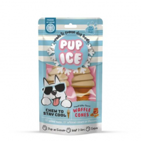 Замразено лакомство за кучета Pup Ice Waffle Cones Vanilla & Peanut Butter 2 броя фунийки с Ванилия и фъстъчено масло